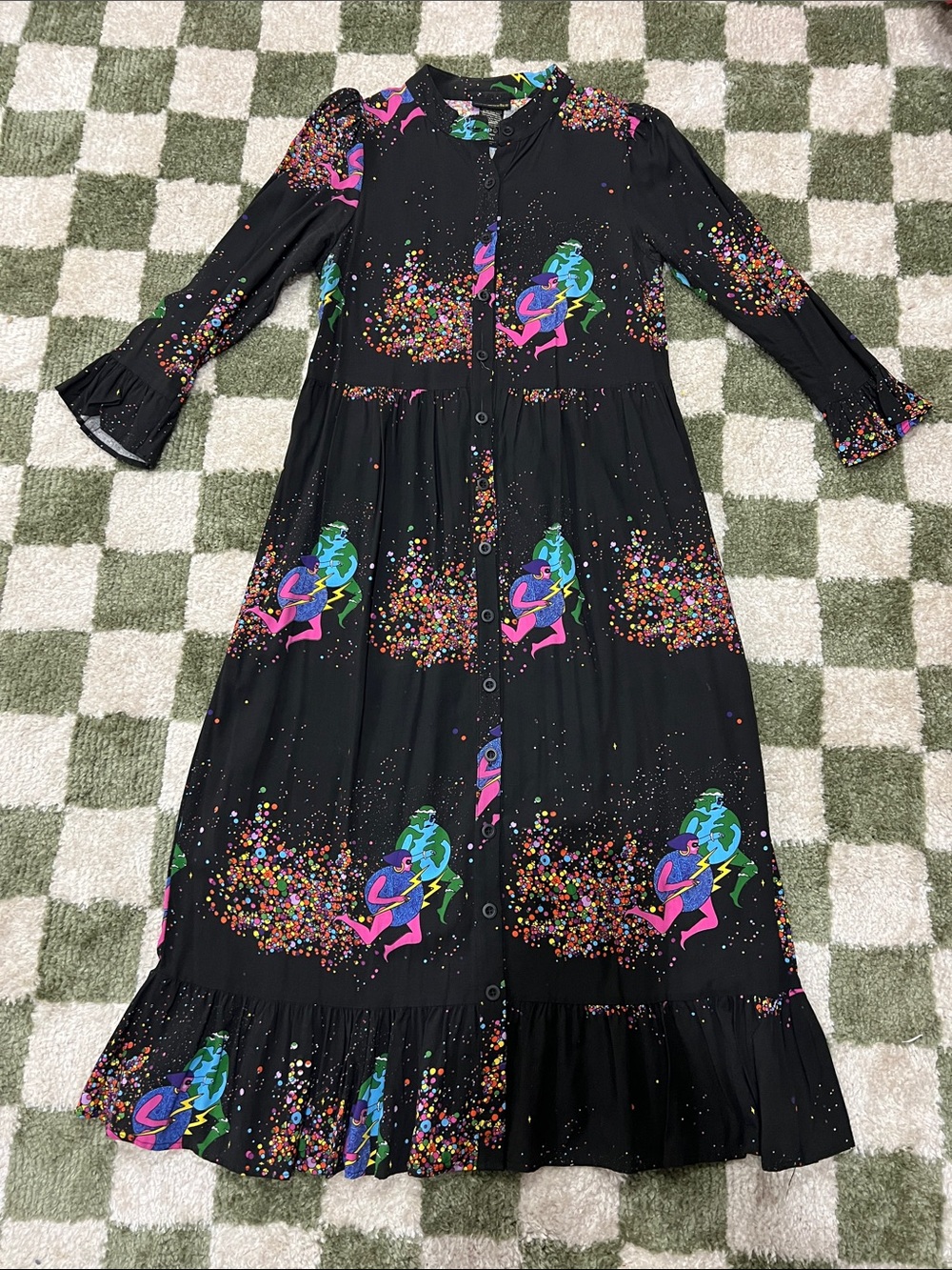 Cosmic ladies Olivia dress Black Button-Front